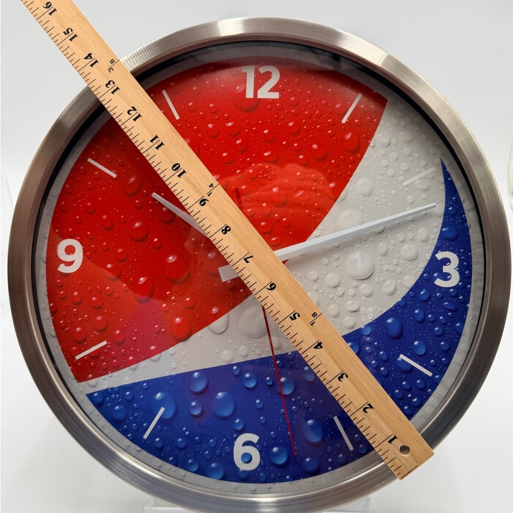 Pepsi Red, White & Blue Logo Wall 14” Clock - Picture 14 of 15